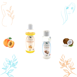 DUO d'Huiles Bio : Abricot et Coco - Hydratantes et Nourrissantes pour Cheveux, Peau et Ongles | Bio & Nature